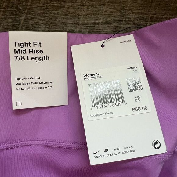 Nike Womens Running Tight Fit Epic Luxe Purple Leggings, Size 1X Swoosh Logo NWT - Picture 7 of 12